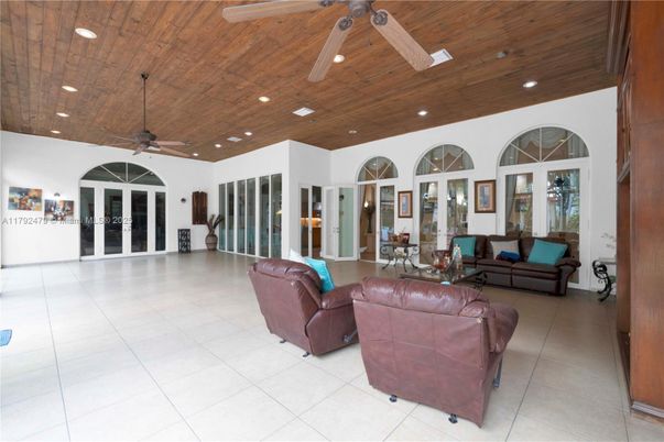 Interior, Living room, Recessed Lighting, Wooden Ceilings