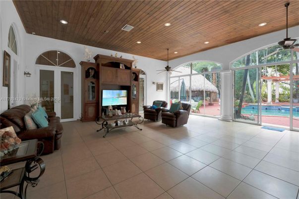 Interior, Living room, Recessed Lighting, Wooden Ceilings