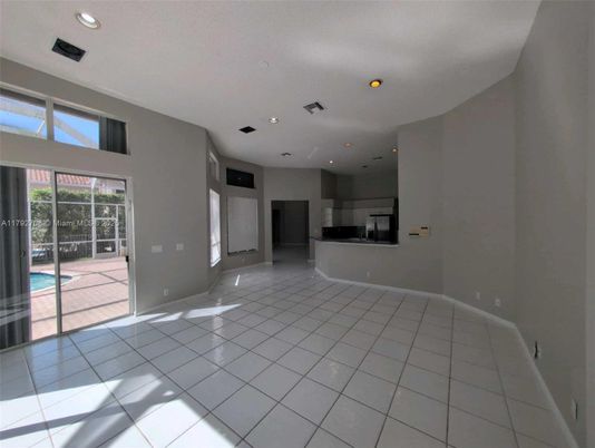 Empty room, Interior, Kitchen, Recessed Lighting
