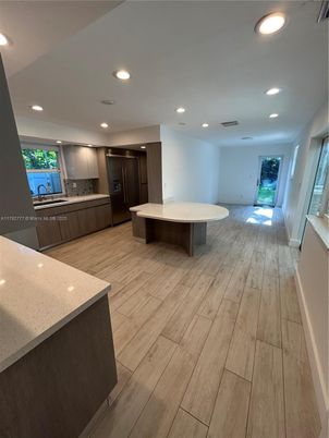 Interior, Kitchen, Recessed Lighting, Wood Texture Flooring