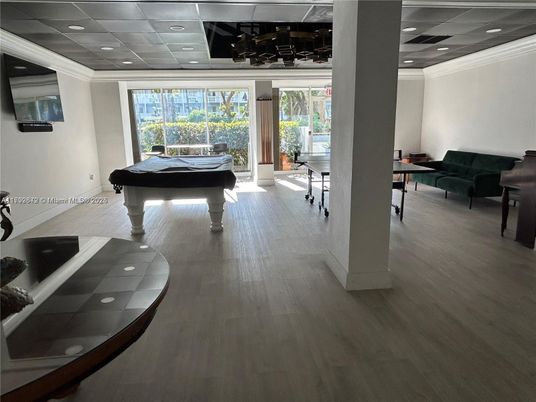 Game Room, Interior, Recessed Lighting, Wood Texture Flooring
