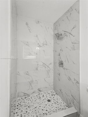 Bathroom, Glass Shower, Interior, Marble Walls