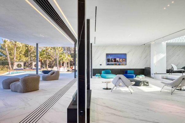 Fireplace, Interior, Marble, Marble Walls, Recessed Lighting