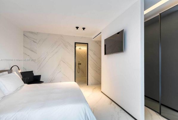 Bedroom, Interior, Marble, Marble Walls, Wood Texture Flooring