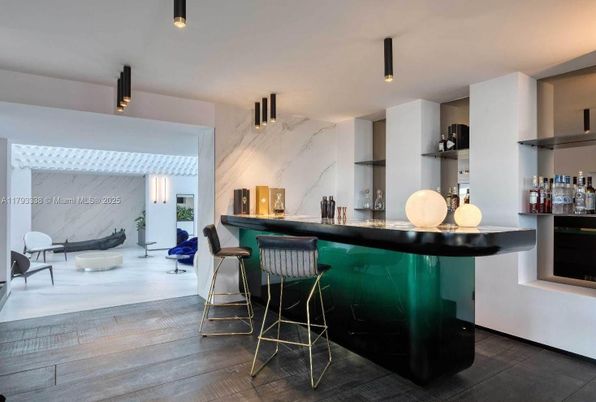 Interior, Marble Walls, Wood Texture Flooring