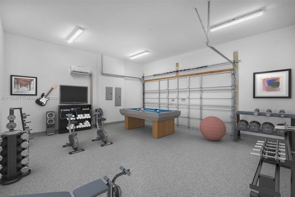 Billiard Table, Fitness Equipment, Game Room, Garage, Interior