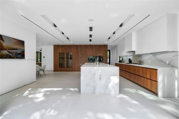 Interior, Kitchen, Marble Walls, Recessed Lighting