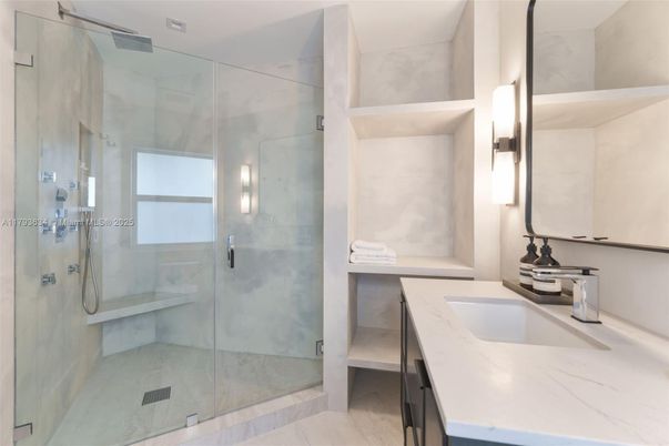 Bathroom, Dual Sink Vanities, Glass Shower, Interior