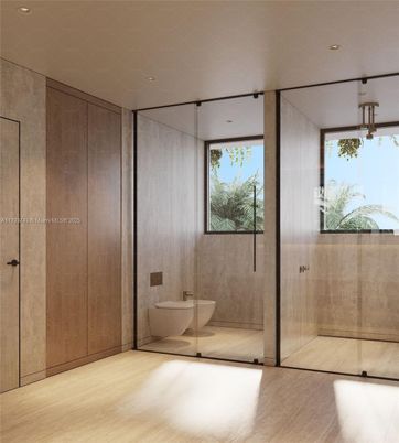 Bathroom, Interior, Recessed Lighting, Wood Texture Flooring