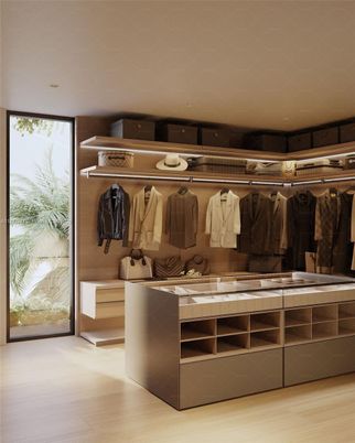Interior, Walk-in Closets, Wood Texture Flooring
