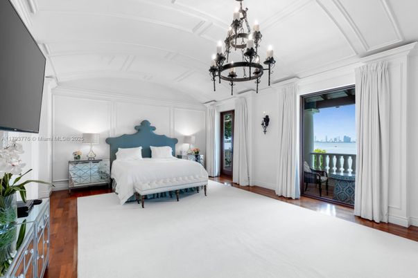 Bedroom, Chandelier, Interior, Wood Texture Flooring