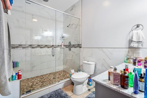Bathroom, Glass Shower, Interior, Marble Walls