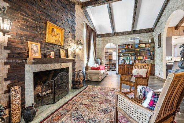 Fireplace, Interior, Living room, Wooden Beams, Wood Texture Flooring, Wooden Walls