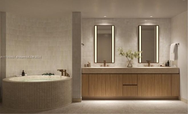 Bathroom, Dual Sink Vanities, Interior, Recessed Lighting