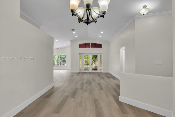 Chandelier, Interior, Recessed Lighting, Wood Texture Flooring
