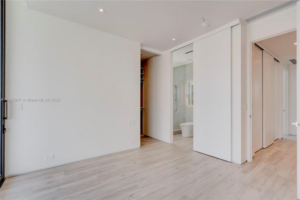 Bathroom, Empty room, Interior, Recessed Lighting, Wood Texture Flooring