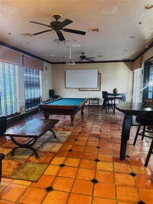 Billiard Table, Game Room, Interior, Recessed Lighting