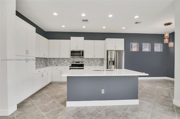 Interior, Kitchen, Pendant Lights, Recessed Lighting, Stainless Steel Appliances