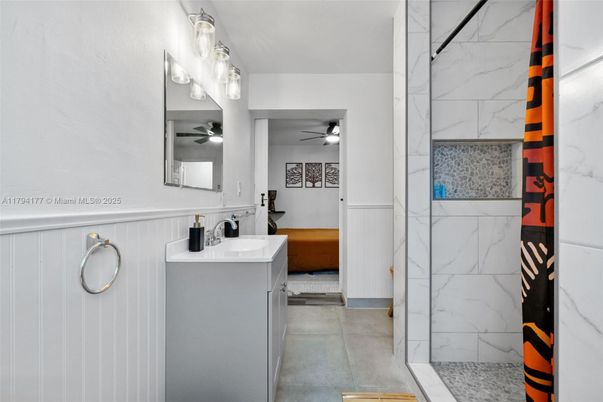 Bathroom, Dual Sink Vanities, Interior, Marble Walls