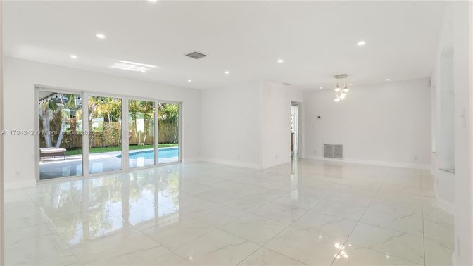 Empty room, Interior, Marble, Pendant Lights, Recessed Lighting