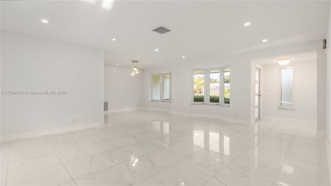 Empty room, Interior, Marble, Pendant Lights, Recessed Lighting