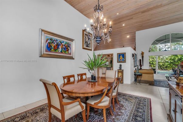 Chandelier, Dining room, Interior, Living room, Recessed Lighting, Wooden Ceilings