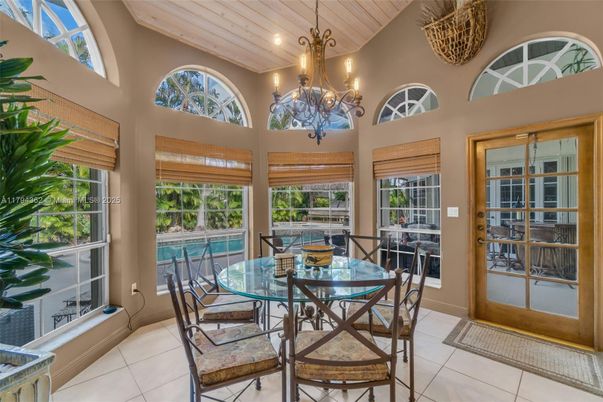 Chandelier, Dining room, Interior, Wooden Ceilings