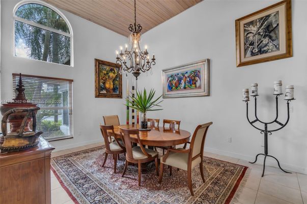 Chandelier, Dining room, Interior, Wooden Ceilings