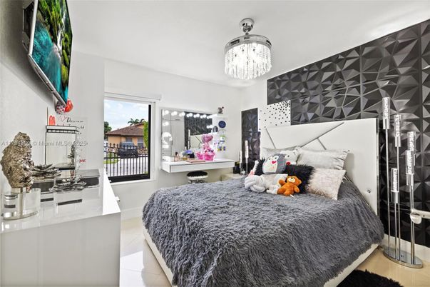 Bedroom, Chandelier, Interior