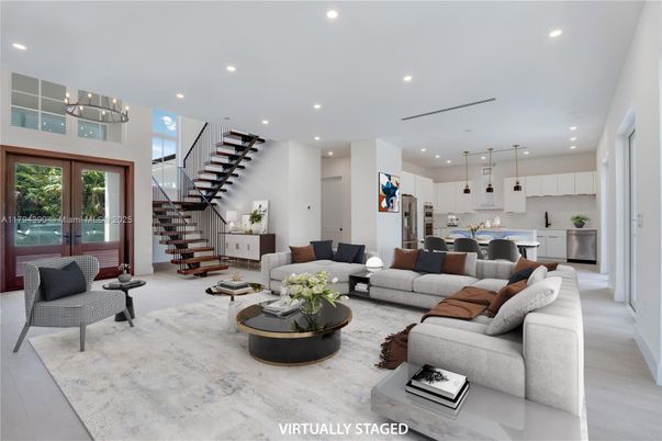 Dining room, Interior, Kitchen, Living room, Pendant Lights, Recessed Lighting, Stainless Steel Appliances, Wood Texture Flooring