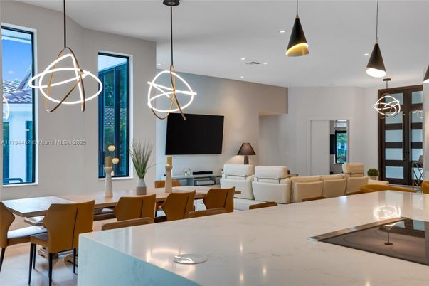 Dining room, Interior, Kitchen, Living room, Pendant Lights, Recessed Lighting