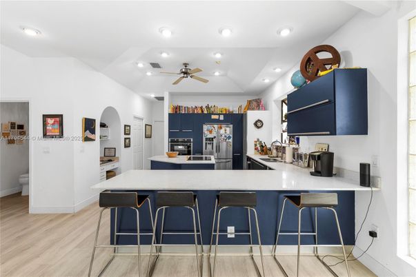 Interior, Kitchen, Recessed Lighting, Wood Texture Flooring