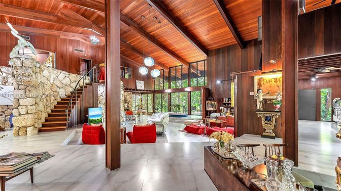 Interior, Living room, Pendant Lights, Wooden Beams, Wooden Ceilings, Wooden Walls