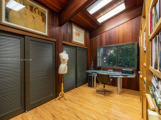 Home Office, Interior, Wooden Beams, Wooden Ceilings, Wood Texture Flooring, Wooden Walls