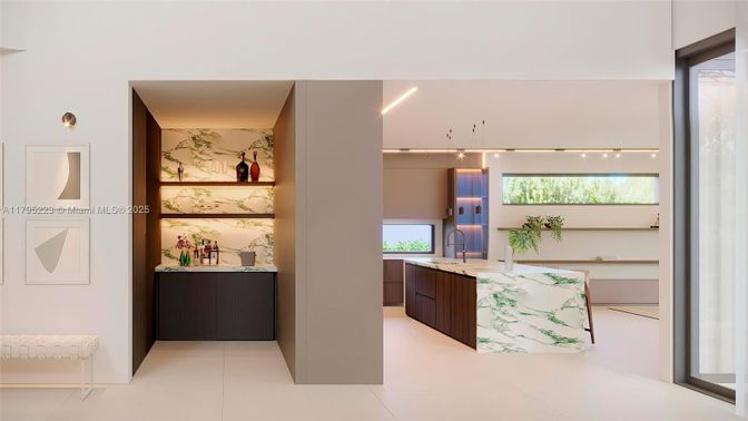 Interior, Kitchen, Marble Walls