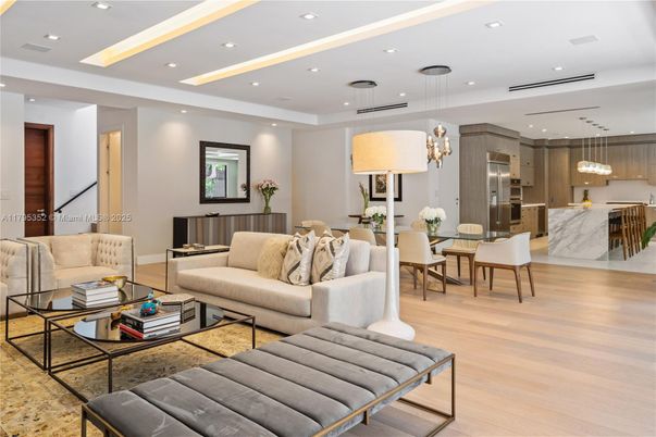 Dining room, Interior, Kitchen, Living room, Pendant Lights, Recessed Lighting, Wood Texture Flooring