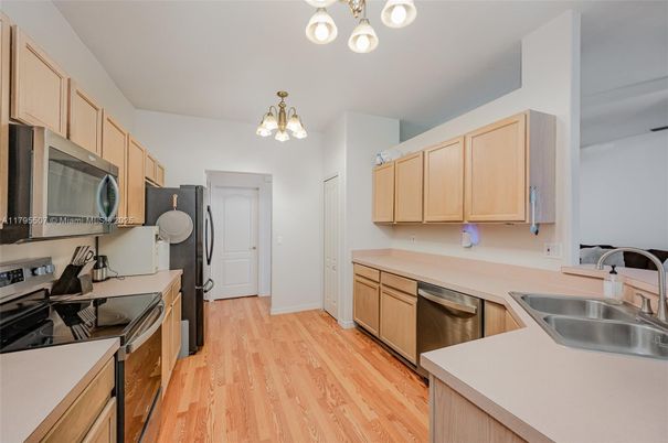 Interior, Kitchen, Stainless Steel Appliances, Wood Texture Flooring