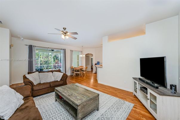 Dining room, Interior, Living room, Pendant Lights, Wood Texture Flooring