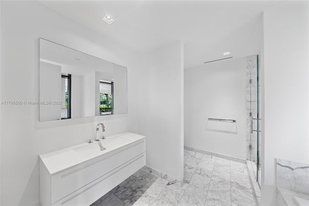 Bathroom, Glass Shower, Interior, Marble, Recessed Lighting
