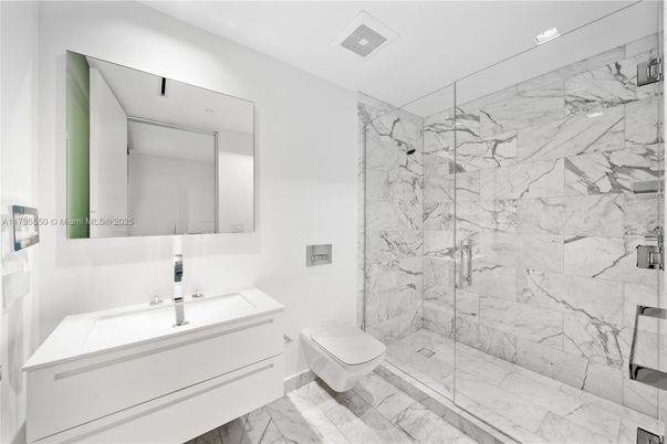 Bathroom, Glass Shower, Interior, Marble, Marble Walls