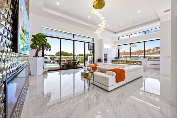 Interior, Living room, Marble, Pendant Lights, Recessed Lighting