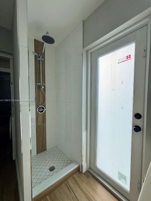 Bathroom, Glass Shower, Interior, Wood Texture Flooring