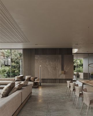 Dining room, Interior, Living room, Marble, Marble Walls