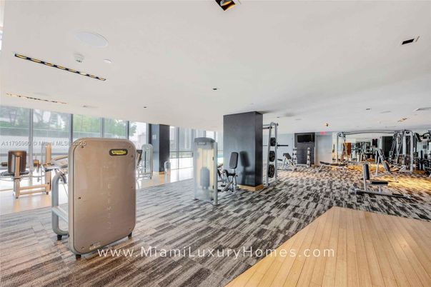 Fitness Equipment, Gym, Interior, Recessed Lighting, Wood Texture Flooring