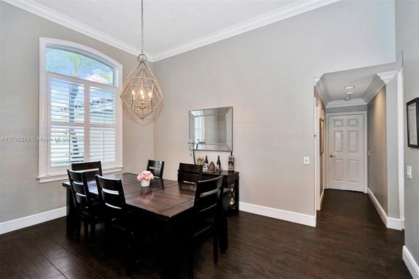 Chandelier, Dining room, Interior, Pendant Lights, Wood Texture Flooring