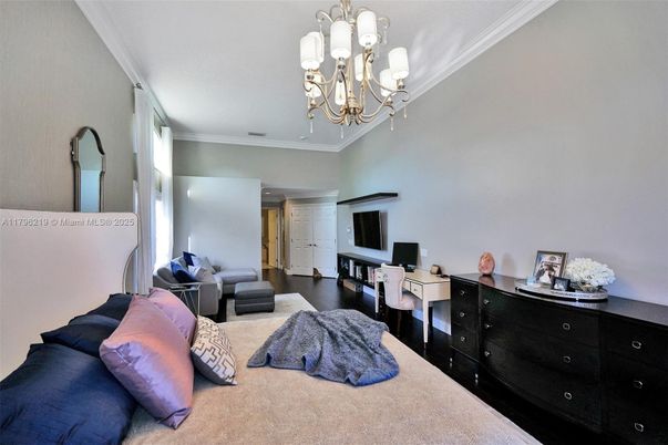 Chandelier, Home Office, Interior, Wood Texture Flooring
