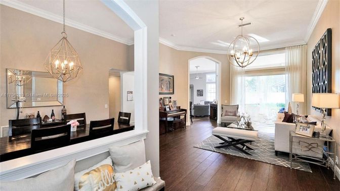 Chandelier, Interior, Living room, Pendant Lights, Piano, Wood Texture Flooring