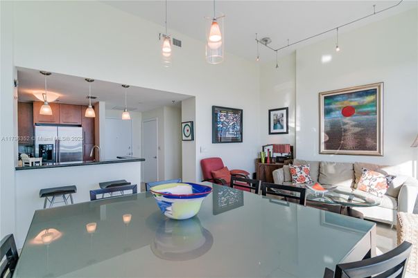 Dining room, Interior, Kitchen, Living room, Pendant Lights, Stainless Steel Appliances