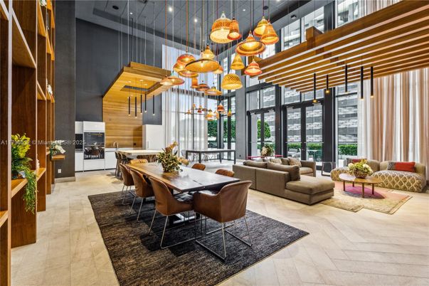 Dining room, Interior, Living room, Pendant Lights, Wooden Walls
