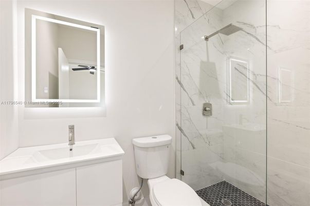 Bathroom, Glass Shower, Interior, Marble Walls